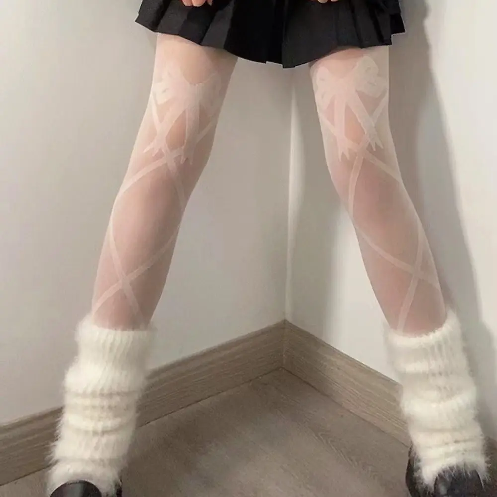 Socks Solid Color Boots Cover Wool Thickened JK Uniform  Women Leg Warmers Knitted Foot Cover Gloves Lolita Arm Sleeves
