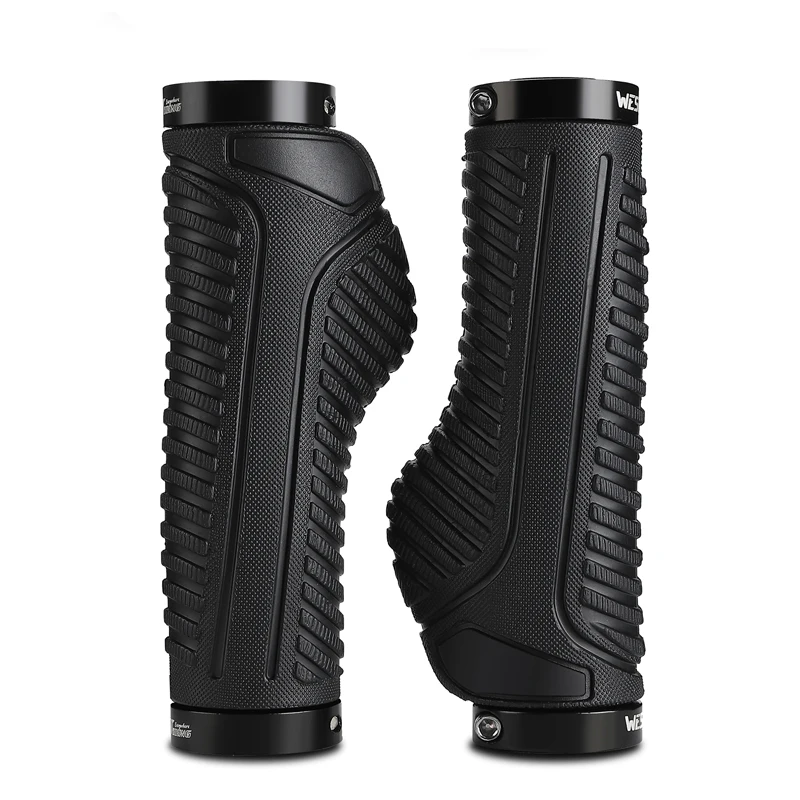 AliExpress West Biking WEST BIKING Ergonomic Bicycle Grips TPE Anti-Slip Gecko Palm Print Aluminum Lock Ring 22.2mm MTB Road Bike Handlebar Grips