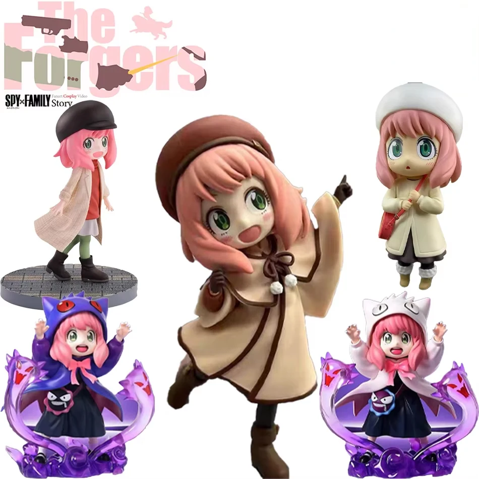 2026 Neue Anime Spy X Family CODE: Weiß 14 cm Spielzeug PVC Anya Winterkleidung Detektivbild Desktop-Dekorationen Süßes Geschenk für Kinder