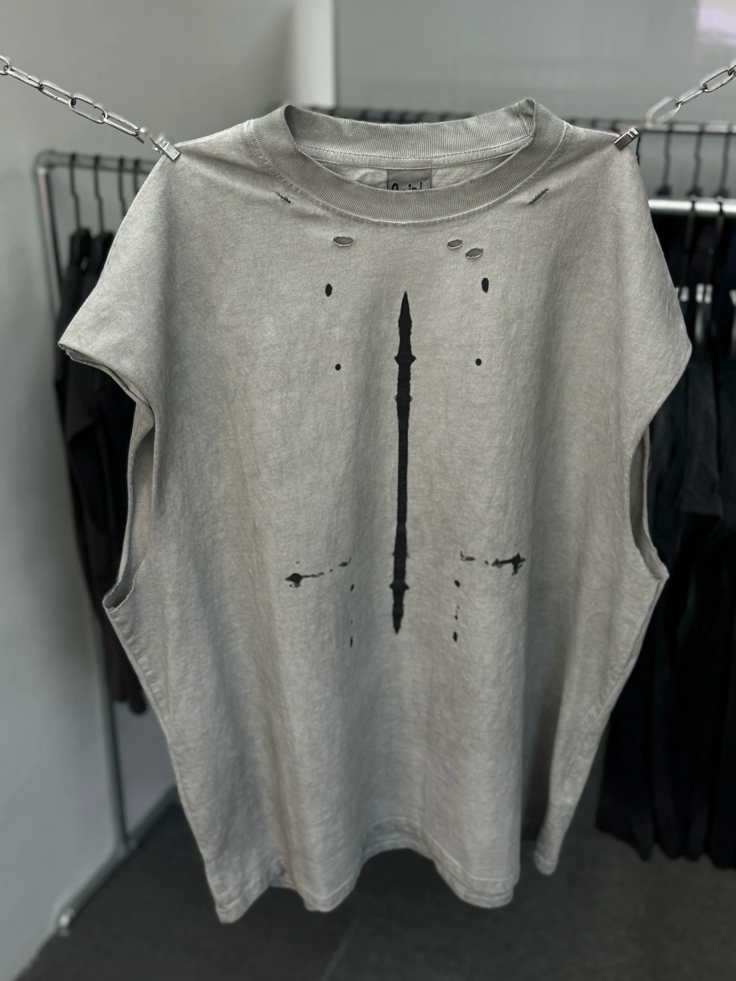 2025 Summer Cool Men's Dye Spill American Washed Loose Casual Versatile Sports Couple Vest Fashionable round Neck Sweat Vest