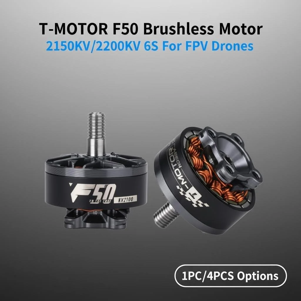 

Бесколлекторный двигатель T-MOTOR F50 2150KV 2200KV 6S 5 дюймов с валом 5 мм для FPV-дронов RC, запчасти для DIY-сборки