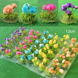 22 stücke künstliches Modell Blumen cluster Modell Landschaft Material Gras Büsche 8mm Miniatur Zug Garten Landschaft Pflanzen Büschel