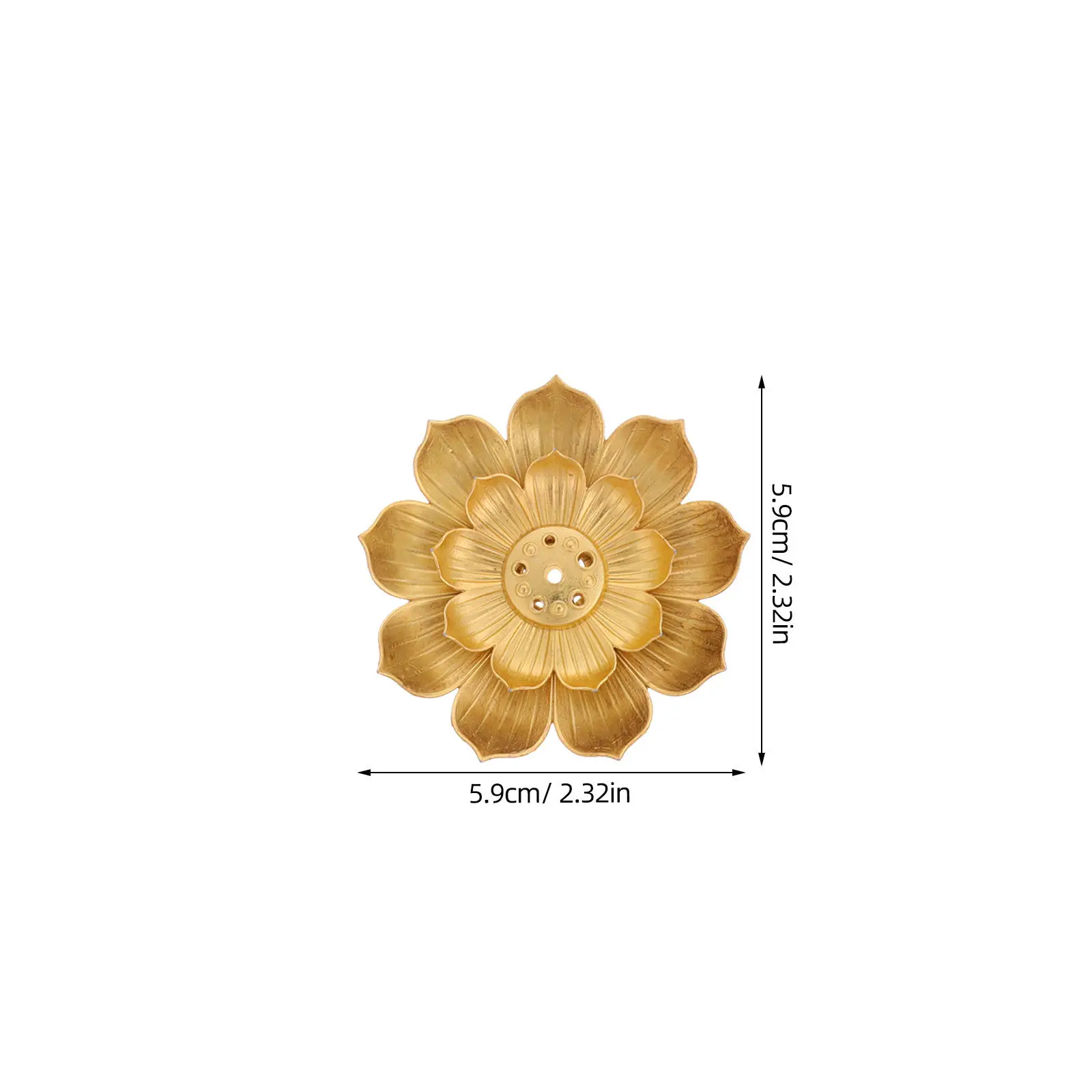 6Pcs Lotus Incense Holder Metal 6 Holes Flower Shape Burner Stand Stick Cone Ash Catcher for Meditation Yoga Room