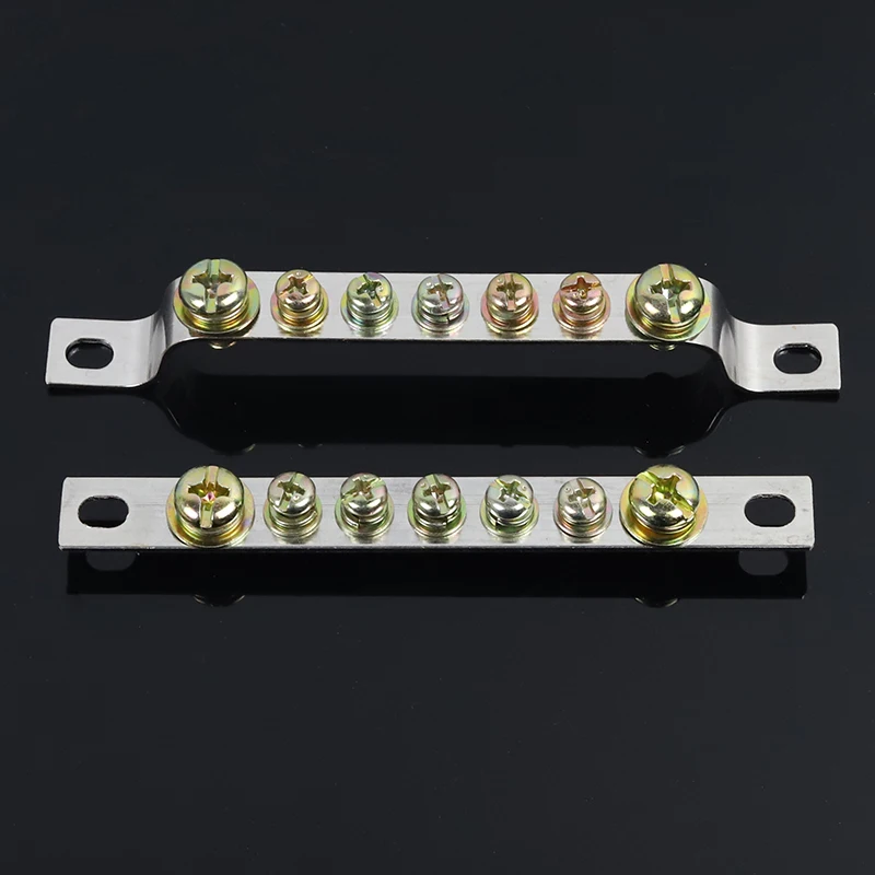 2PCS 250V 15A   5way 7 Way 10 way Straight Ground Wire Row Copper Electrical Bar Terminal Block view 3