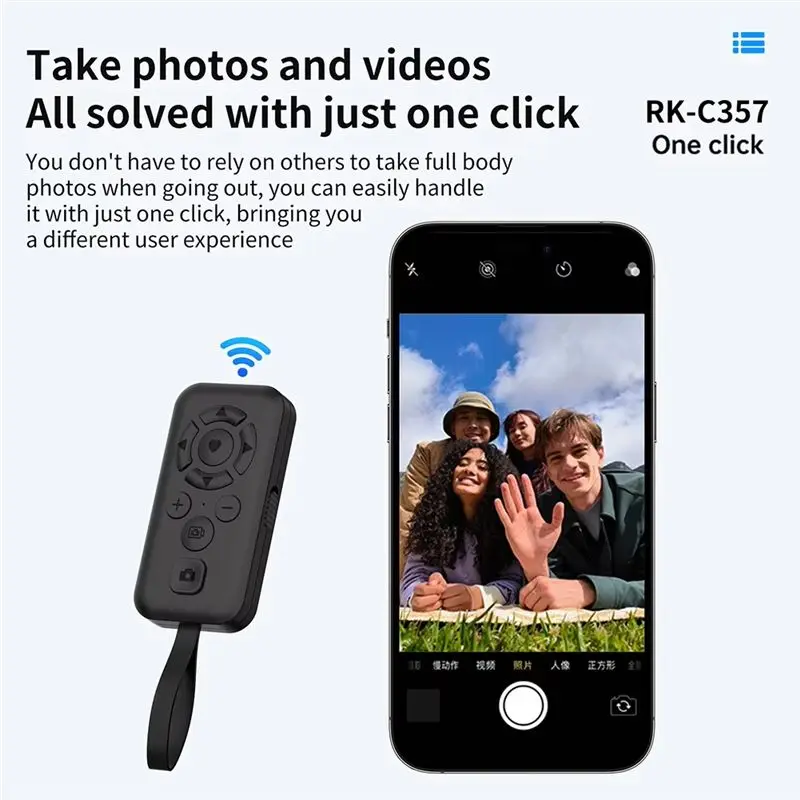 A33T Wireless Controller Remote Control Bluetooth 5.3 TYPE-C Rechargeable Shutter Button for Navigation Novel Reading Black