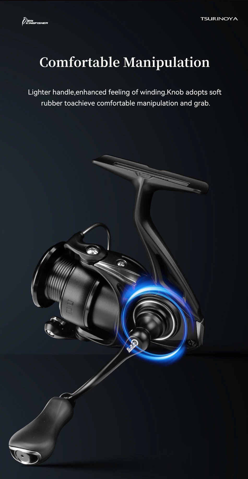 TSURINOYA Spinnrolle Kingfisher 800S 1000 1500 1500S Flache Spule Ultraleichte Carbonrolle für leichtes Angeln und Ajing – Detail 20