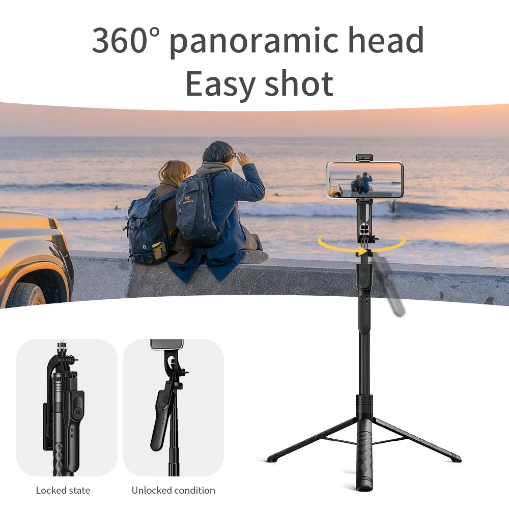 Floor Selfie Stick Phone Holder Tripod Retractable 1.7M Multi-functional Outdoor Live Stand with Fill Light For Smartphone iOS