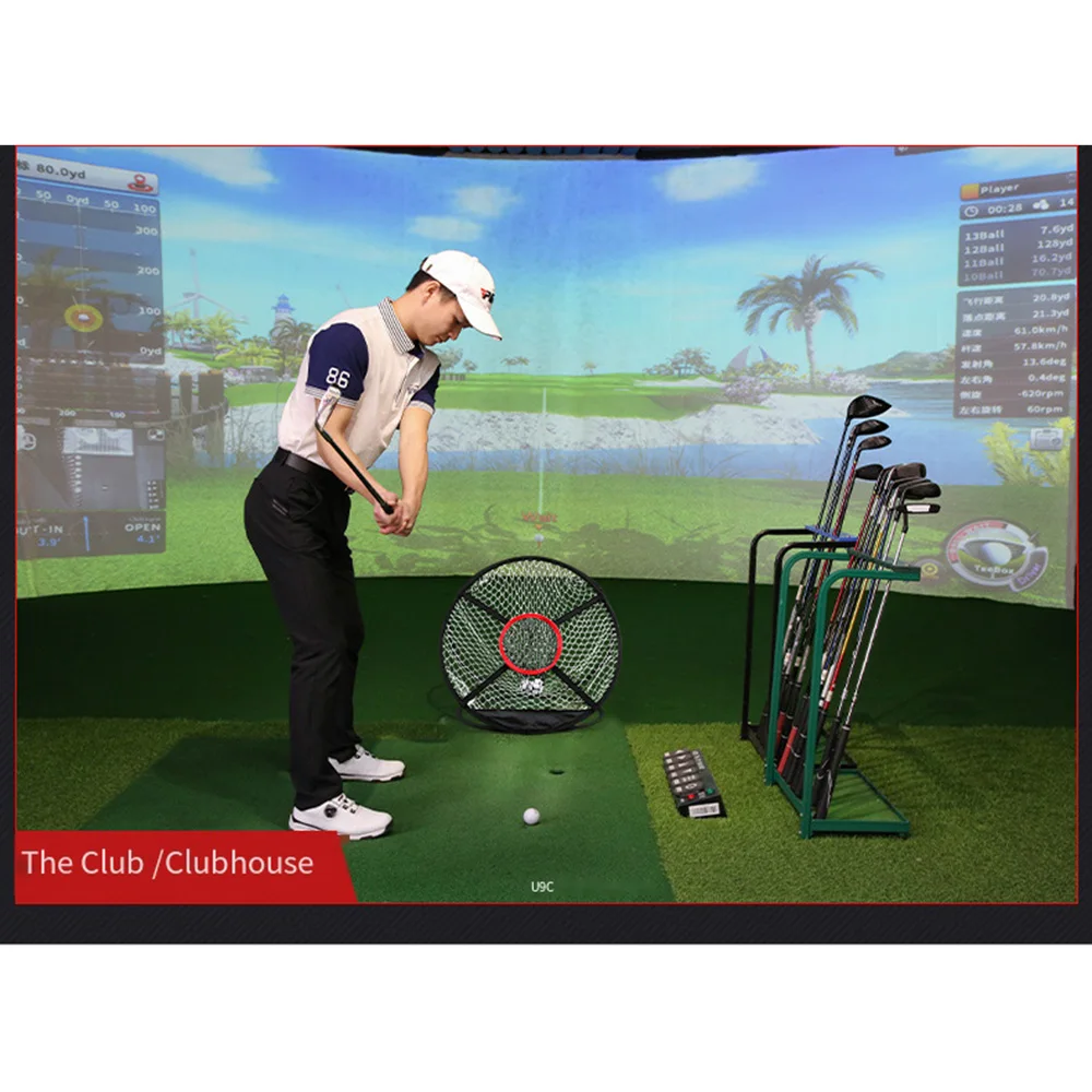 Filet de golf portable, entraîneur de swing, intérieur et extérieur, tapis de cages de lancer, filet d\'entraînement de golf pop-up, sans ike