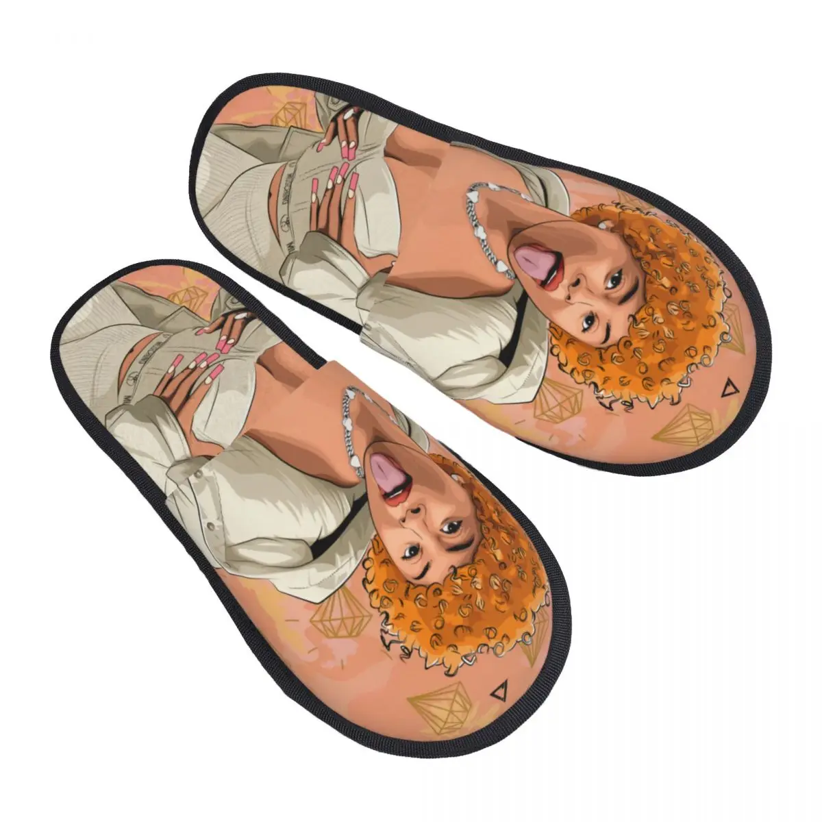 Custom Ice Spice Hiphop Music Rap Soft Memory Foam House Slippers Women Comfy Warm Anti-Skid Slipper