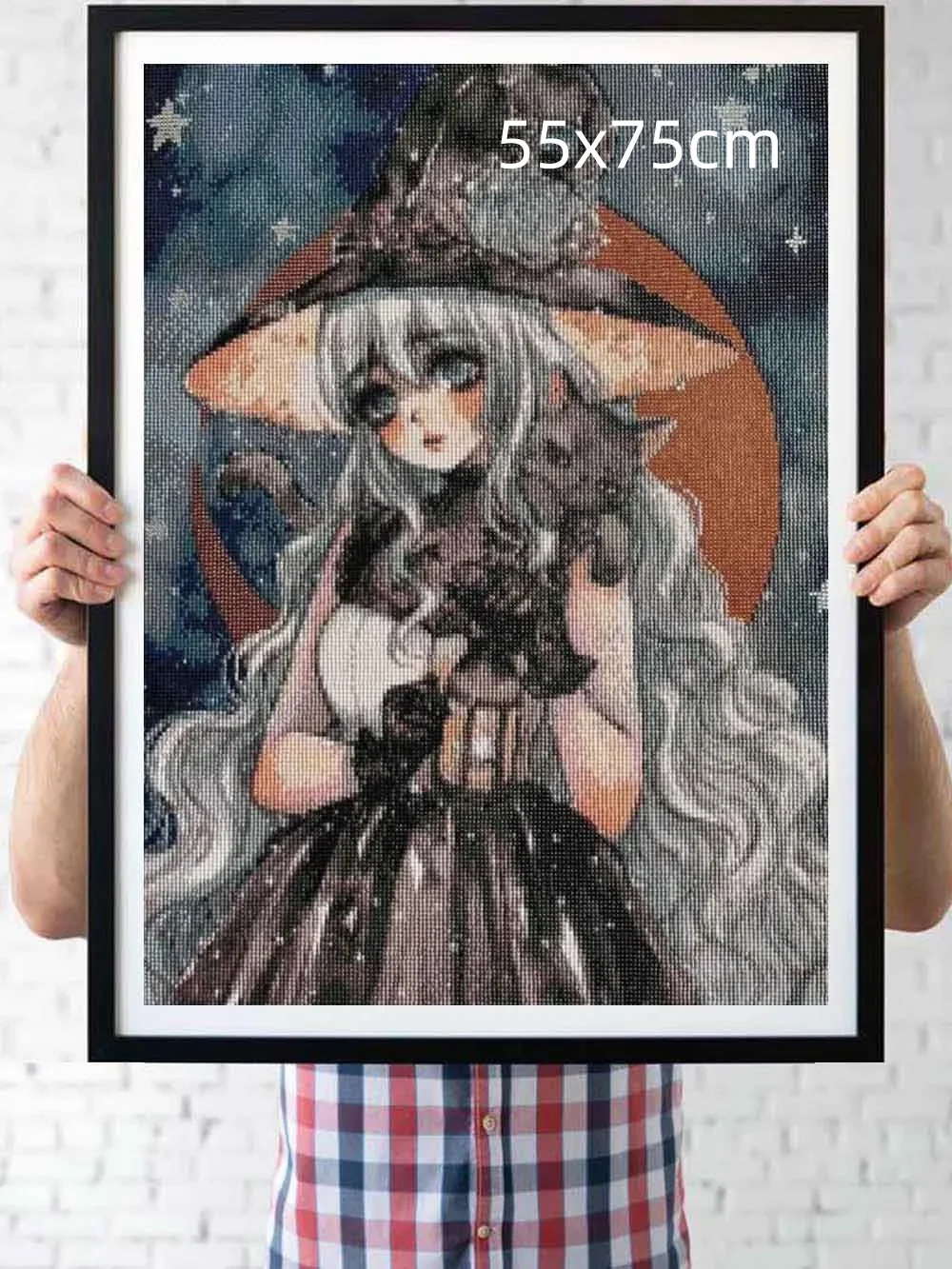 5d Diamond Painting New, Witch and Black Cat ,Embroidery DIY Diamond Mosaic ,Cross Stitch, Picture Halloween Decoration Gift