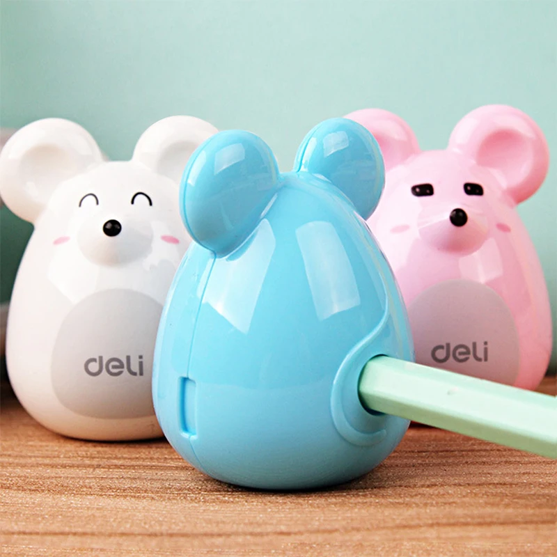 1 قطعة Kawaii المحمولة الكرتون الفئران براية أقلام الإبداعية براية أقلام مكتب اللوازم المدرسية طالب القرطاسية هدية