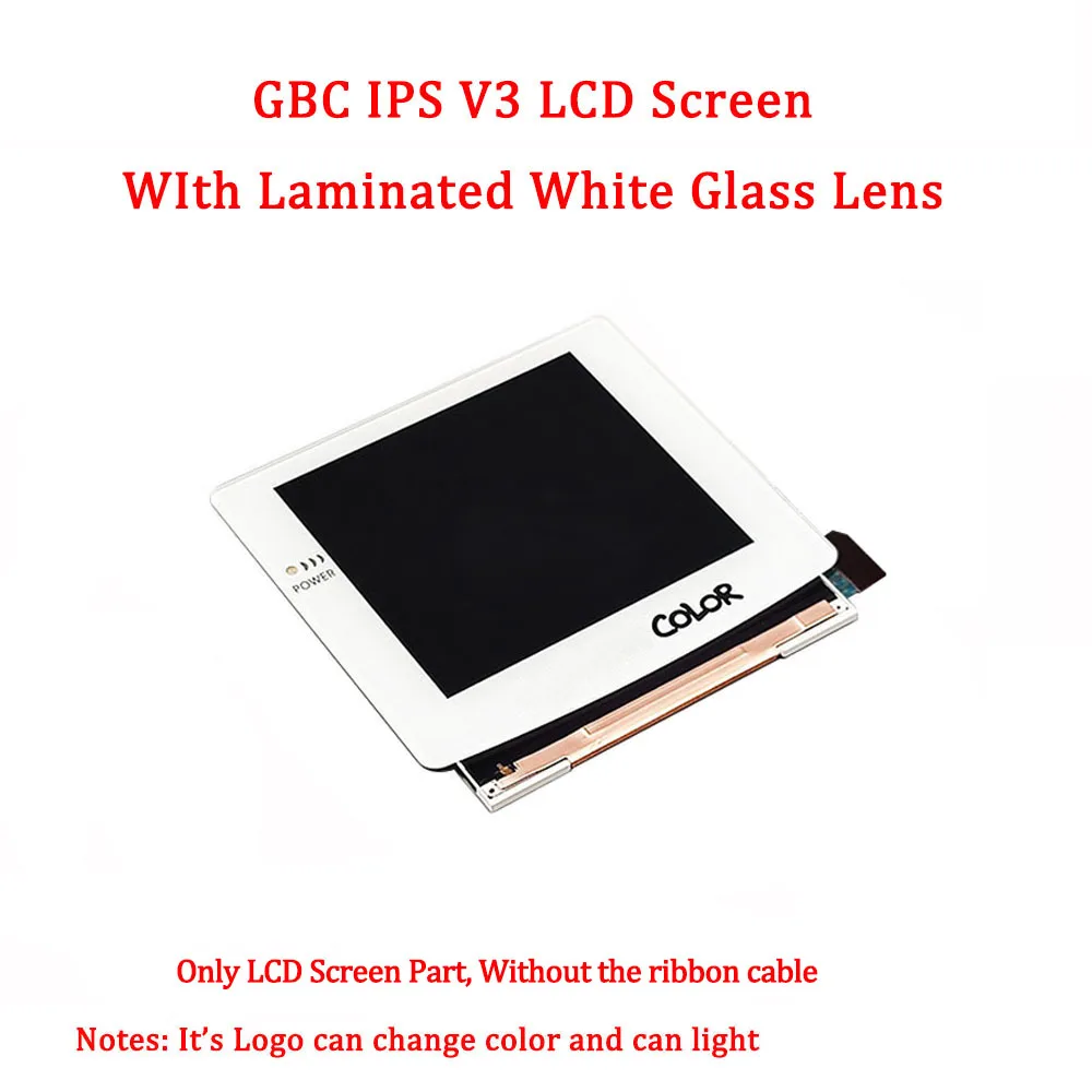 New IPS V3 Laminated LCD Screen with Glass Lens Part & Ribbon Cable Parts Replacement for GBC 2021 IPS V3 LCD Screen Kits