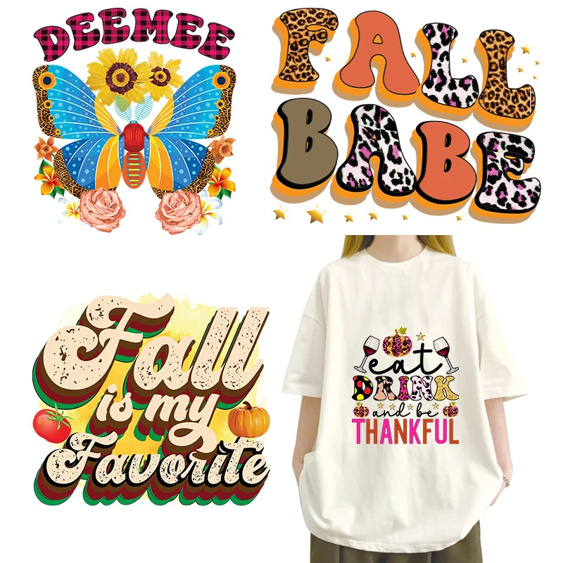 

Halloween & Christmas & Thanksgiving stickers iron on transfer for clothing dtf transfers ready to press Heat Transfer Printing