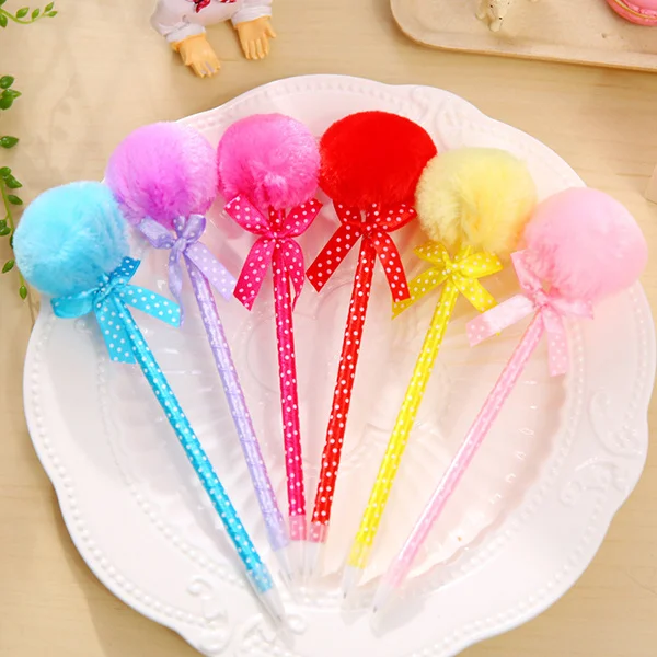 

5pcs Cartoon Ballpoint Pens Ribbon Adorable Stationery Party Favors Gift Baskets Teen Stylish Writing Supplies Pen
