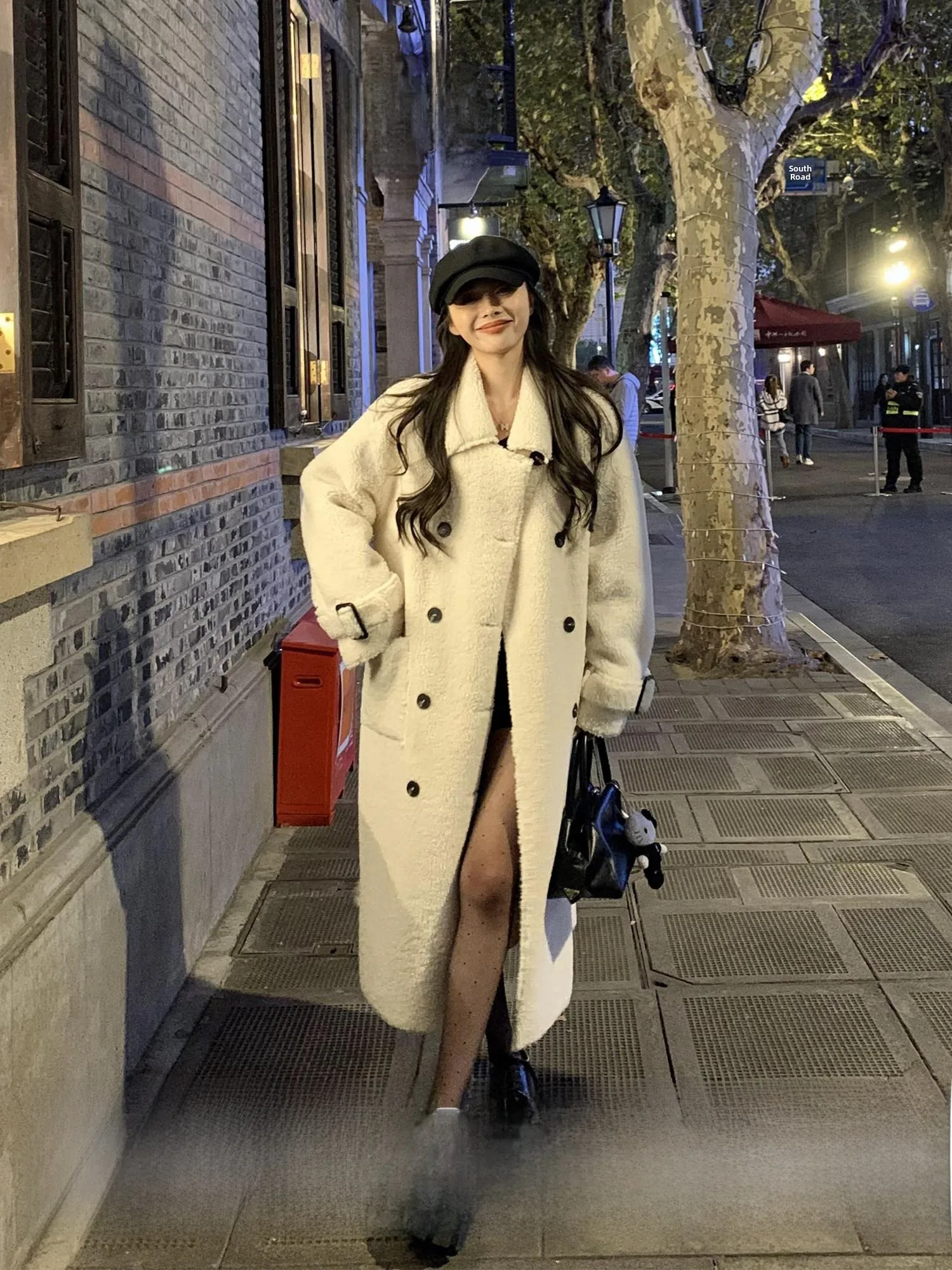 

Женское утепленное пальто ChenMiFan средней длины из искусственного меха, экологичное, с длинными рукавами, повседневное, на пуговицах