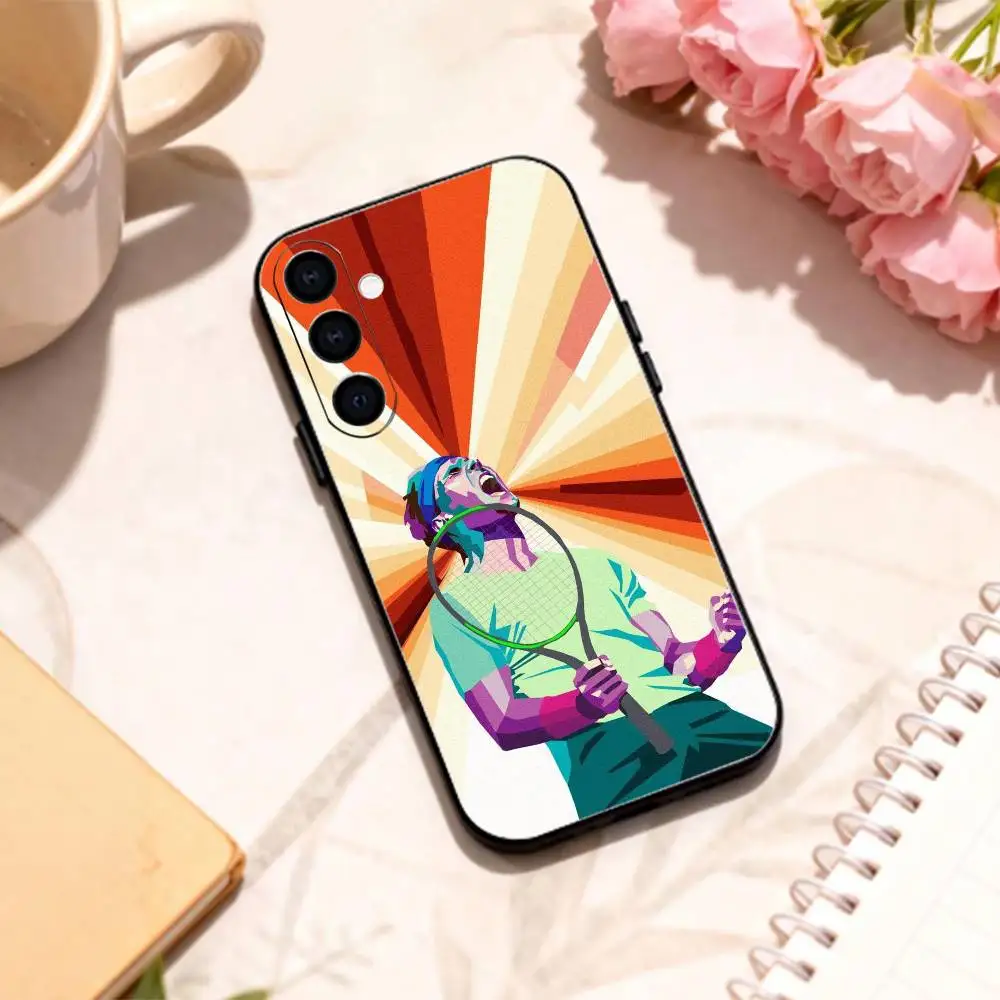Etui na telefon R-Rafael N-Nadal Tennis Merch do Samsung Galaxy A73, A72, A71, A70, A53, A52, A51, inne modele, miękka czarna obudowa