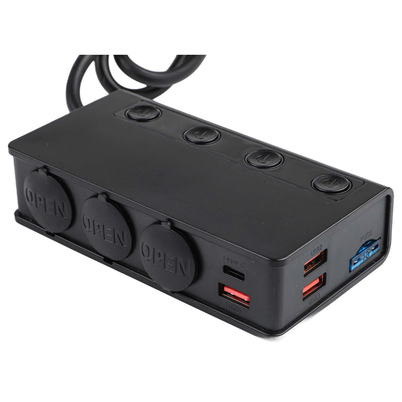 

High Power Car Phone Charger 12V 24V Charger Black Fast Charger Intelligent Digital Display Voltage Monitoring