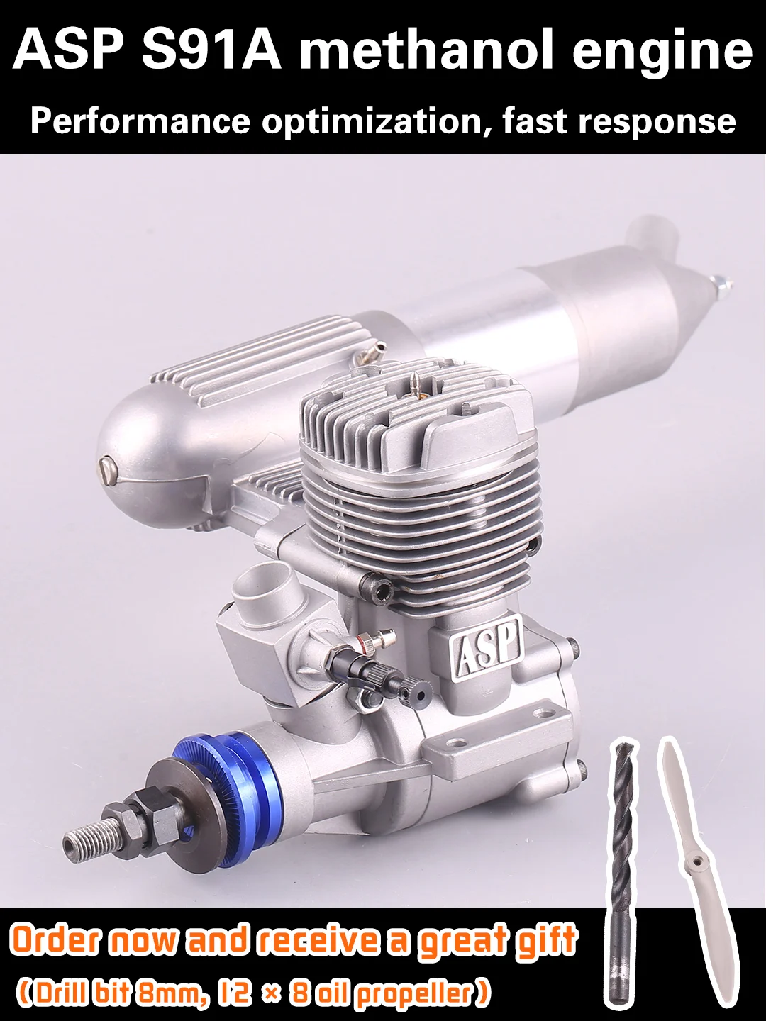 

Original ASP S91A/S91AII 91 Class 14.95cc Two Stroke Engine Motor for RC Fixed Wing Aircraft Airplane