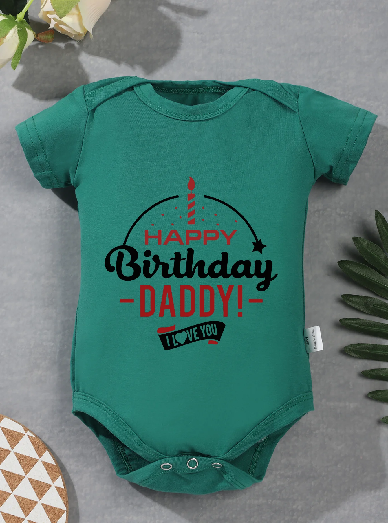 Happy Birthday Daddy I Love You Prints Cute Baby Infant Jumpsuit Romper Onesie Toddler Bodysuit Girl Boy Newborn Clothes