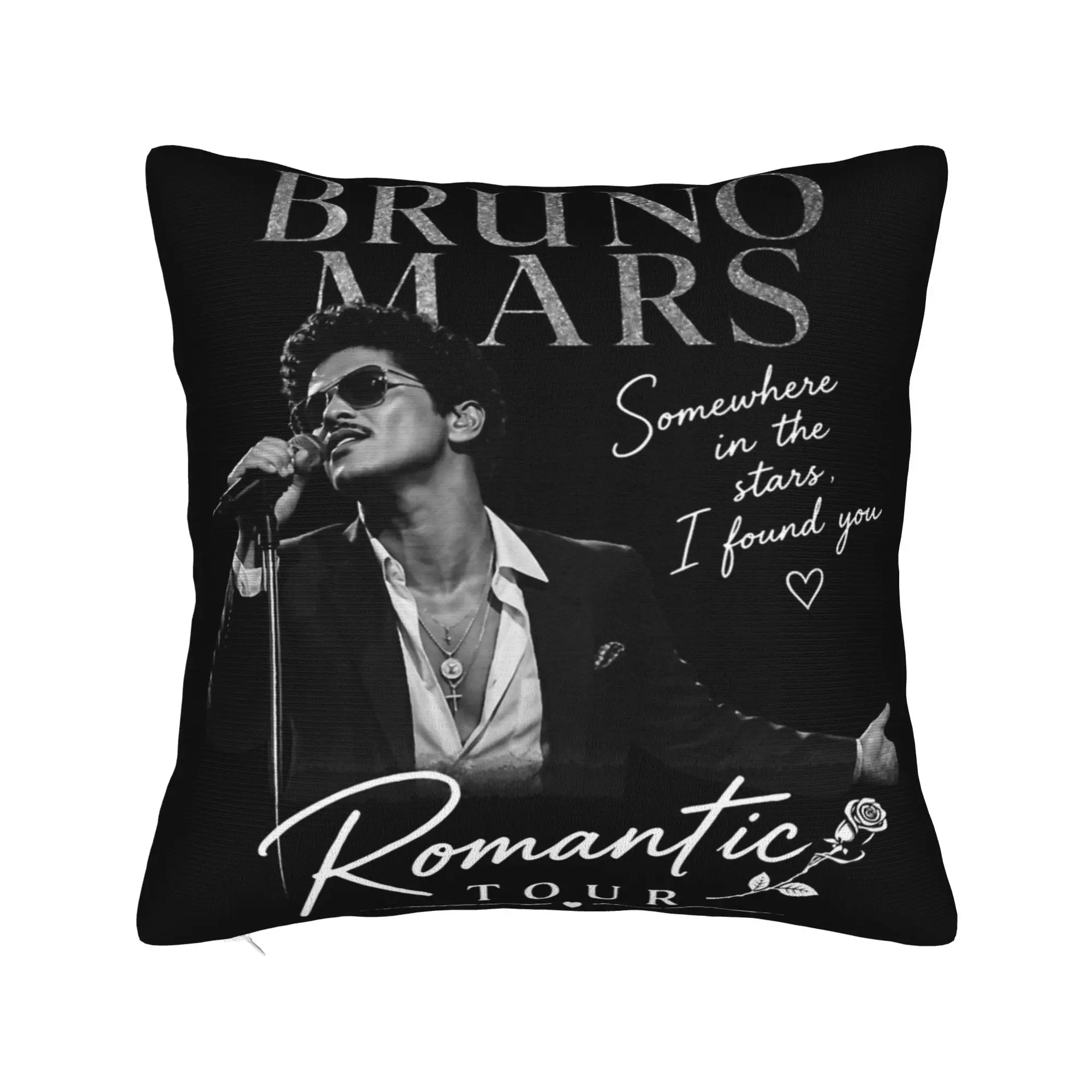 Bruno Mars Romantic Tour 2026 Pillowcase Merchandise Soft Cushion Cover Decoration  Throw Pillow Case Cover Home Multi Size