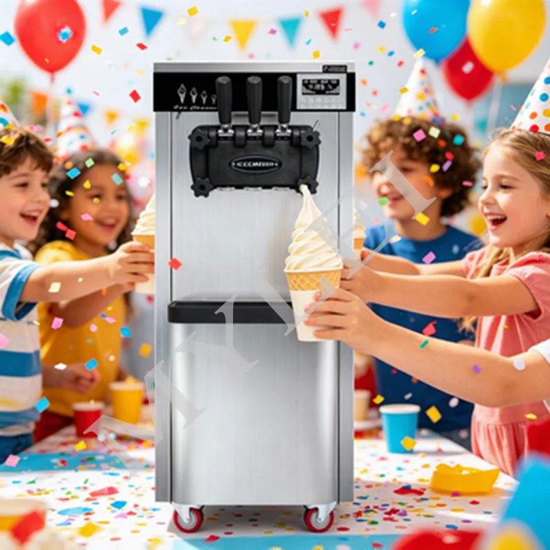 Commercial Fast Ice Cream Making Machine Soft Ice Cream Maker Machine for Dessert Shops and Fast Food Restaurants