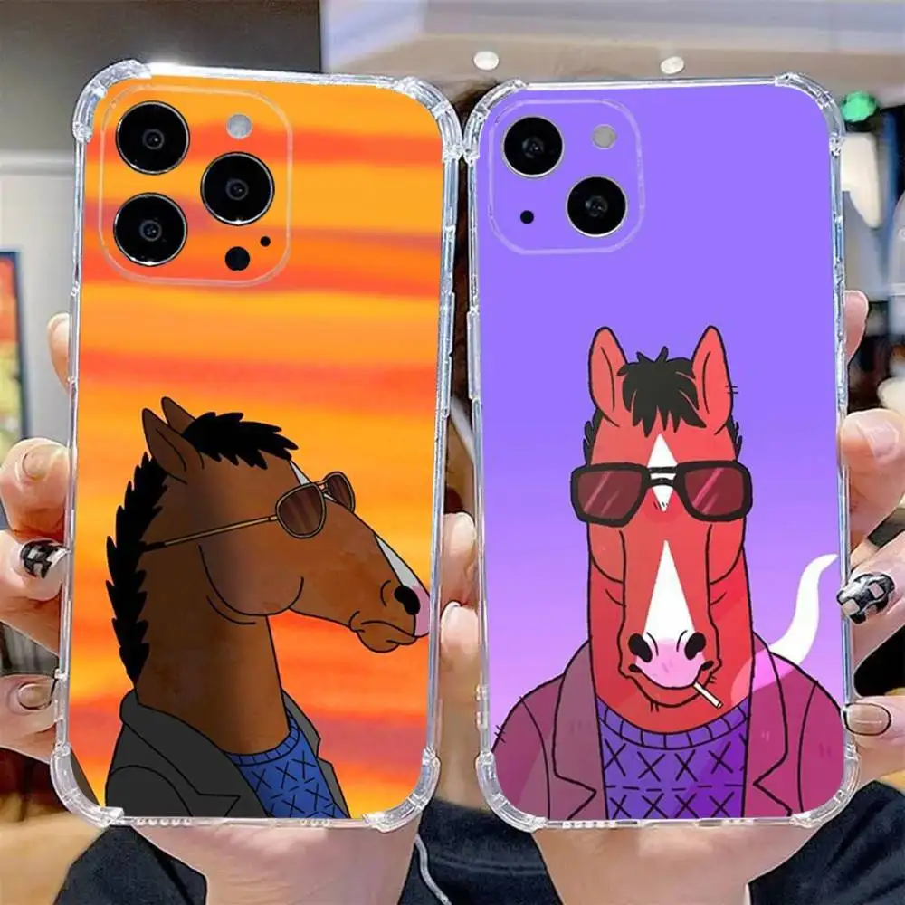 

B-BoJ Jack Horsemans Phone Case For iPhone 16,15,14,13,12,11 Pro,Max,Plus,X,XS,XR,SE,Mini Transparent Silicone Soft