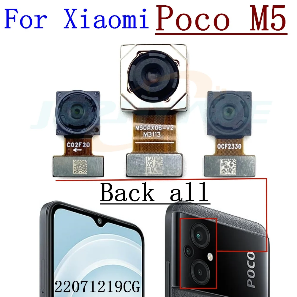 Rear Front Camera For Xiaomi Poco M3 M4 M5 Frontal Selfie Facing Main Back Wide Camera Module Flex Cable Parts