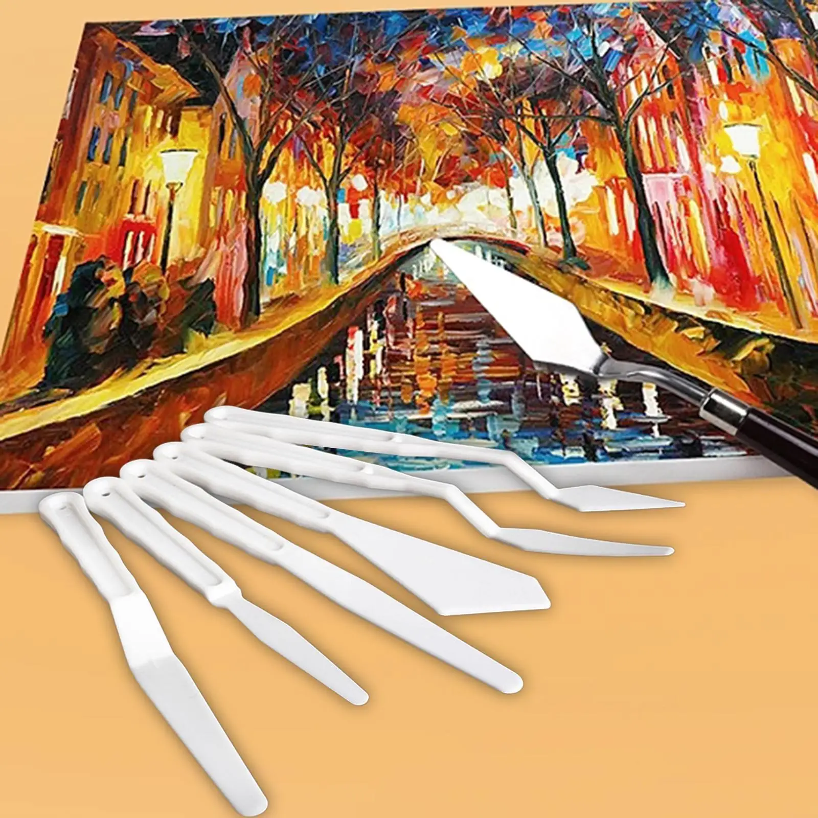 Painting Knives Set Color Mixing Scraper Oil Painting Accessories Palette Knife Pallet Knife Tools for Canvas Oil Watercolor