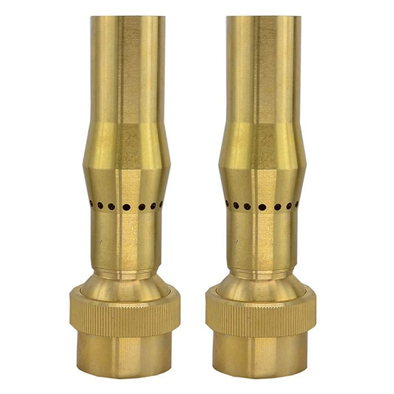 2Pcs 3/4 Inch Brass Foam Jet Fountain Nozzles Garden Landscape Fountain Adjustable Multi-Spray Nozzle