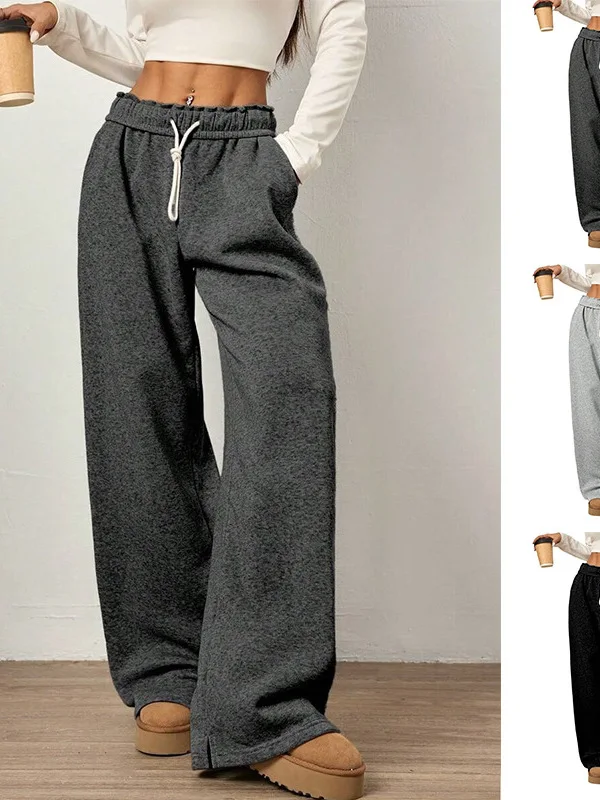 

Широкие спортивные брюки Thiened, свободные повседневные брюки, женские свободные длинные брюки, удобные дышащие брюки из полиэфирного волокна