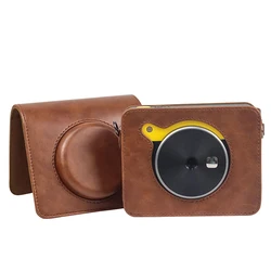 For Kodak C300R Protection Case Retro PU Leather Camera Bag with Vintage Removable Shoulder Strap for Mini Shot 3 Leather Case