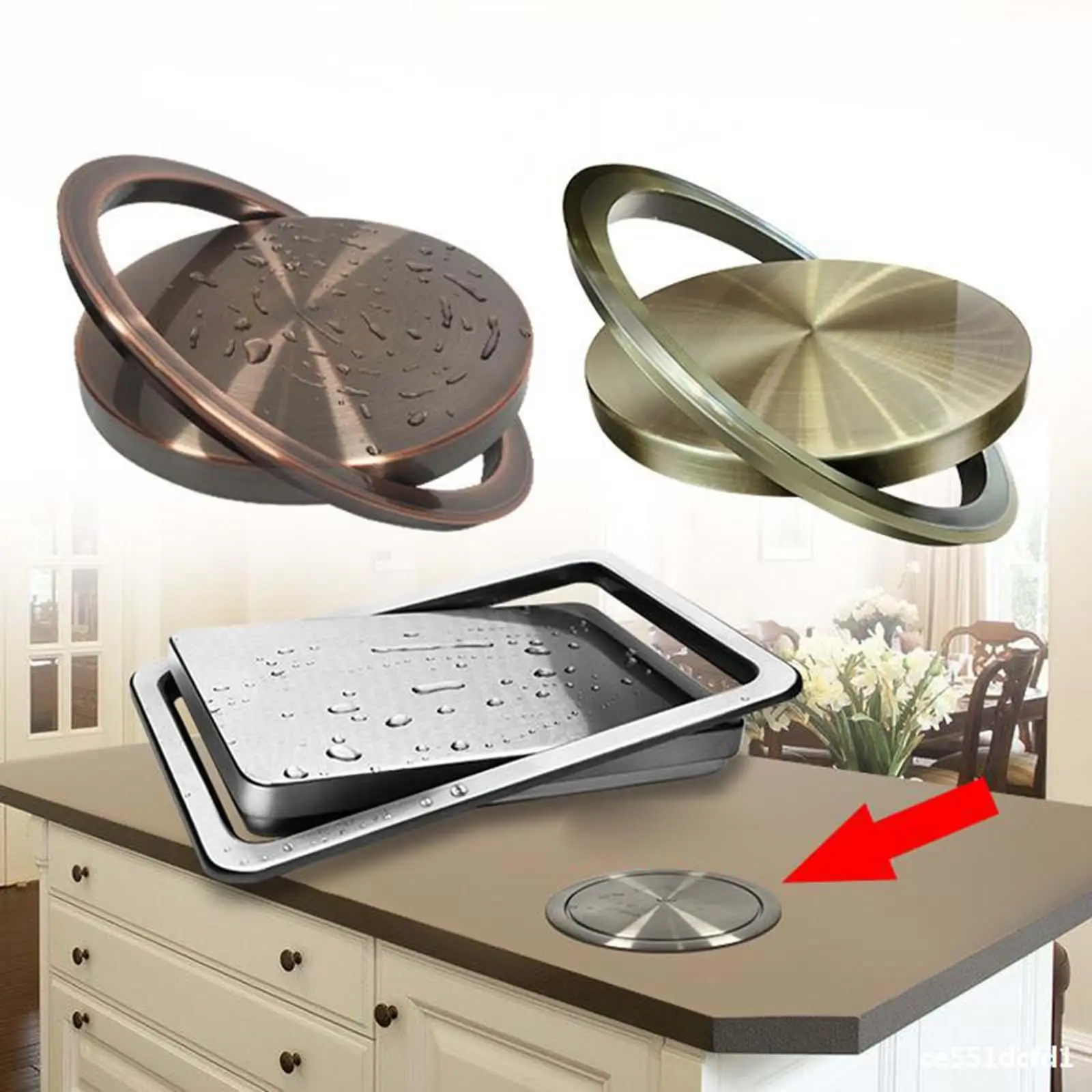 Recessed Garbage Cover ,Recessed swing Flap Lid flip Stainless Steel balance Flip for Bedroom Office Living Room