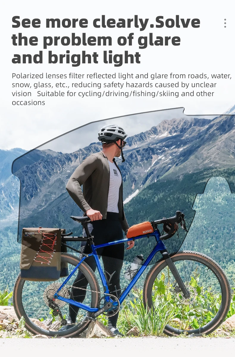ROCKBROS Polarisierte Radfahren Gläser Männer Frauen Sonne Schützen Outdoor Sport Brillen Sonnenbrillen Laufen Reiten Fahrrad Fahrrad Brille – Detail 7