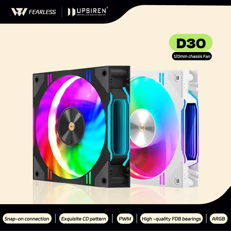 

UPSIREN D30 Вентилятор для ПК ARGB 120X120X30 мм ШИМ 4PIN 12V Большой объем воздуха Радиатор Вентилятор корпуса компьютера игровые аксессуары ventilador