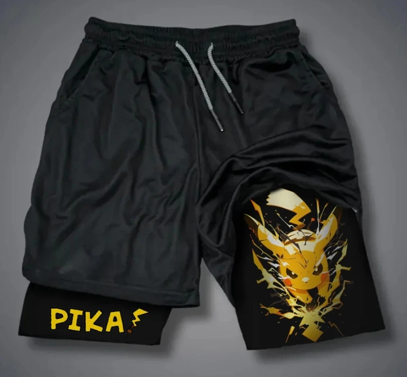 

2025 New Fashionable Printed Elf Pok É Mon Co Branded Shorts for Men's Summer Pok É Mon Pentagram Pants Trend