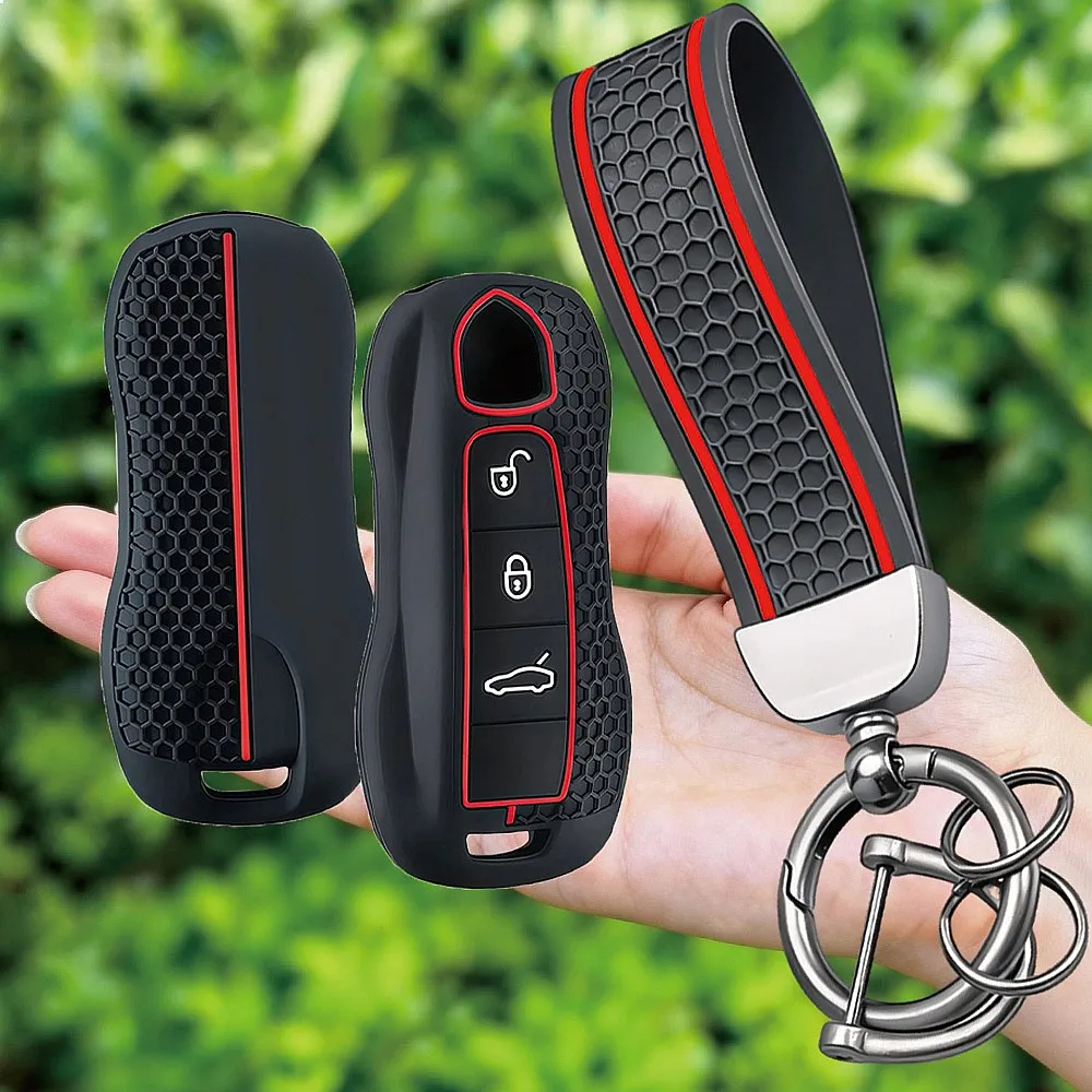 3 Buttons Car Key Fob Cover For Porsche Panamera Cayenne 971 911 9YA Macan Boxster Remote Key Shell Case