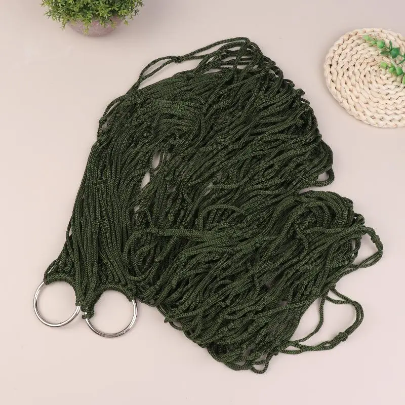 أرجوحة من حبل النايلون السميك للحديقة في الهواء الطلق، كرسي أرجوحة بسيط شبكي داخلي للاسترخاء والراحة