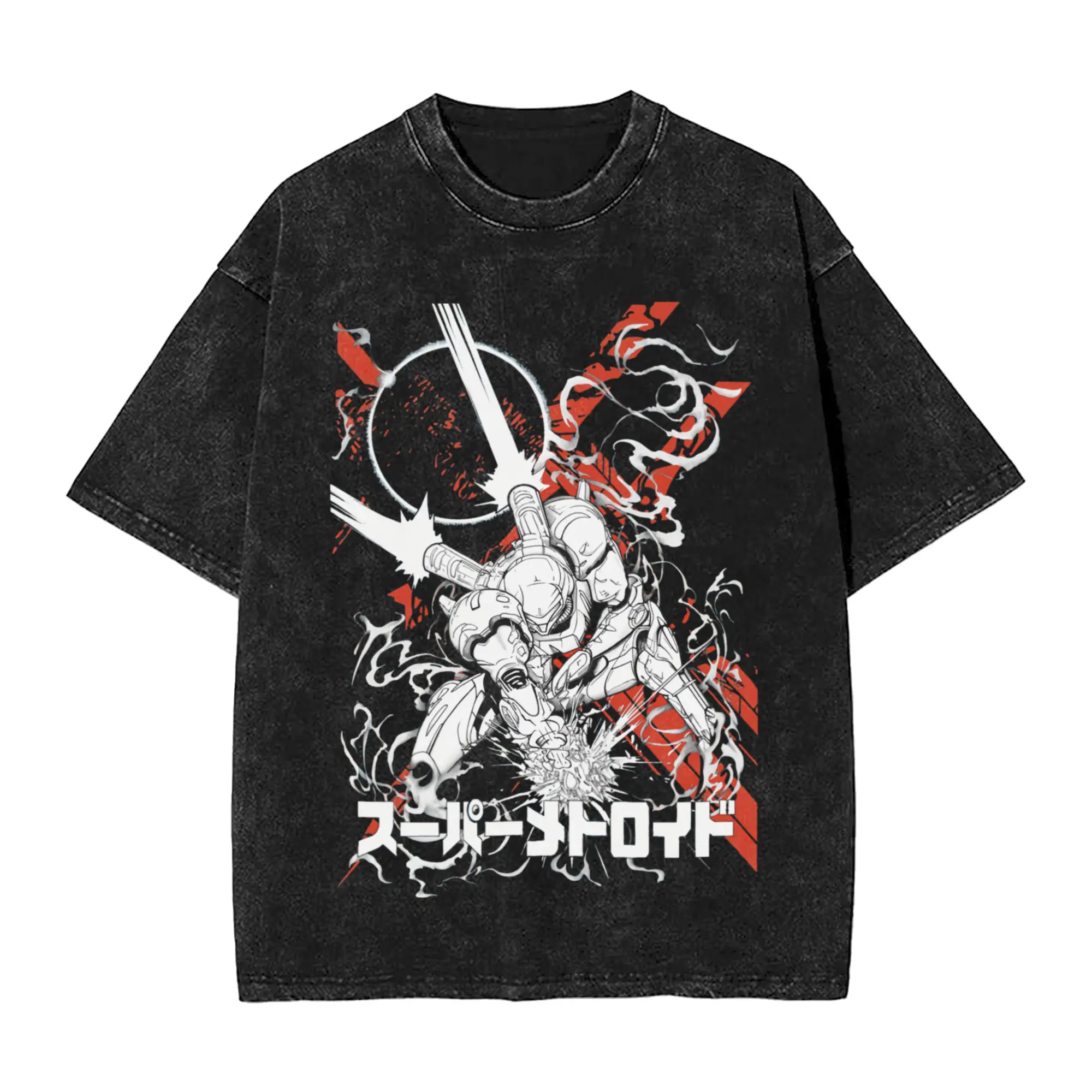 Metroids Hero Game Samus T Shirt  Harajuku T-Shirts Short Sleeve Vintage Tshirt Beach Casual O Neck Oversized Tees