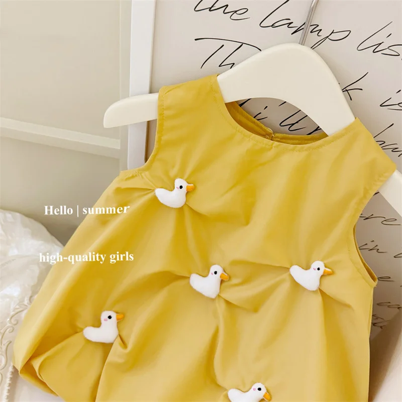 Girl's Hand-stitched Cotton Three-dimensional Doll Flower Bub Dress Spring and Summer Cute Fun Cute Cool Smart Dress Fashion