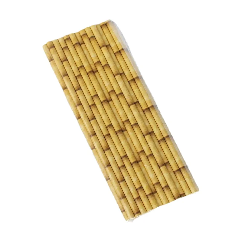 50Pcs Creative Panda Bamboo Paper Straws Bar Juice Drinking Disposable Straw for Baby Shower Birthday Party Wedding Decoration