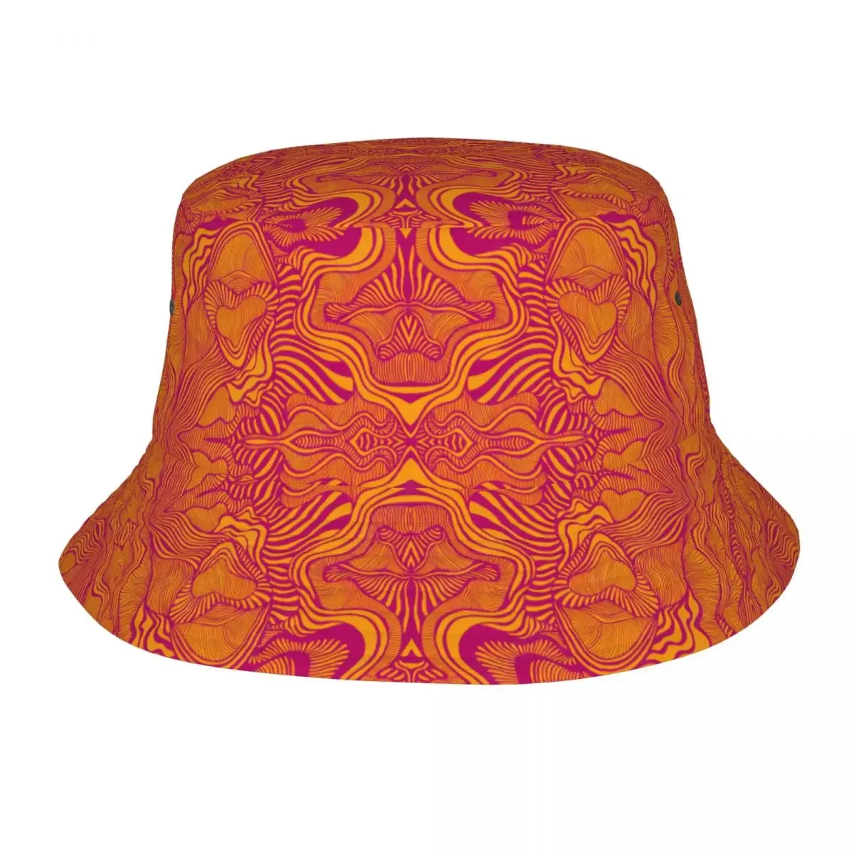 Fashion Abstract Psychedelic Fractal Pattern Bucket Hat Women Men Outdoor Sun Summer Fisherman Cap