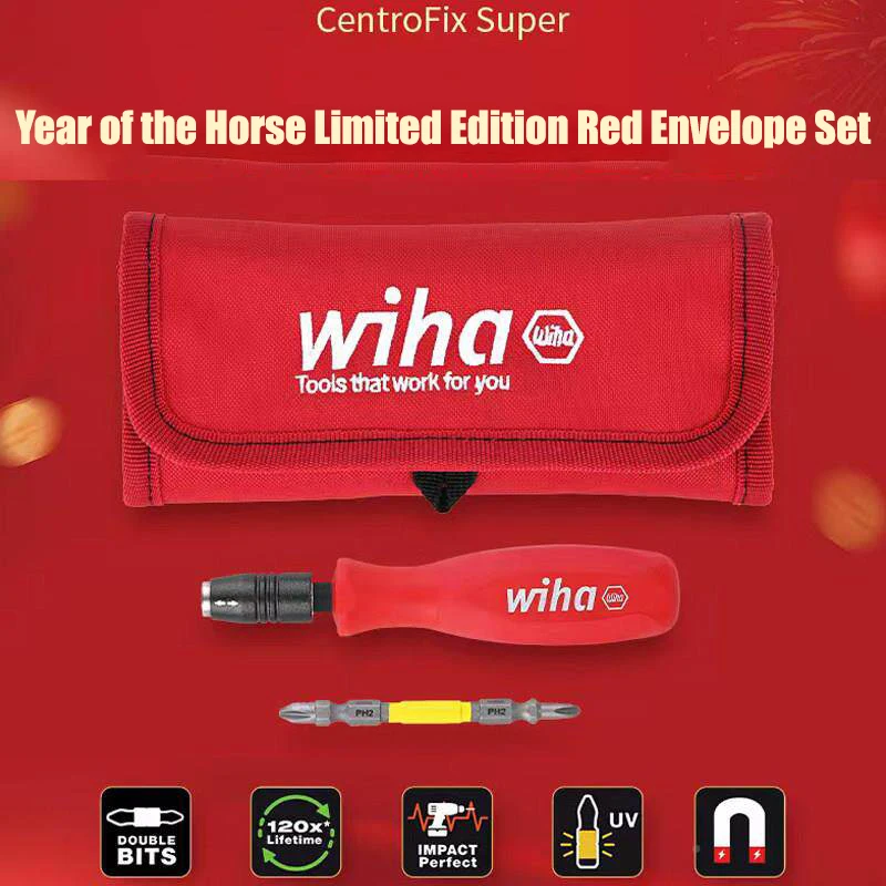 Wiha Year of the Horse Limited Edition Screwdriver 3-Piece Set, Hand Tools, Tool Accessories Batch Head Handle 90031C