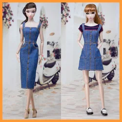 [20days made] 1/6 Female Classic French Strap Slim Denim Suspenders Dress for Momoko OB FR Nippon PoppyParker Dolls Model