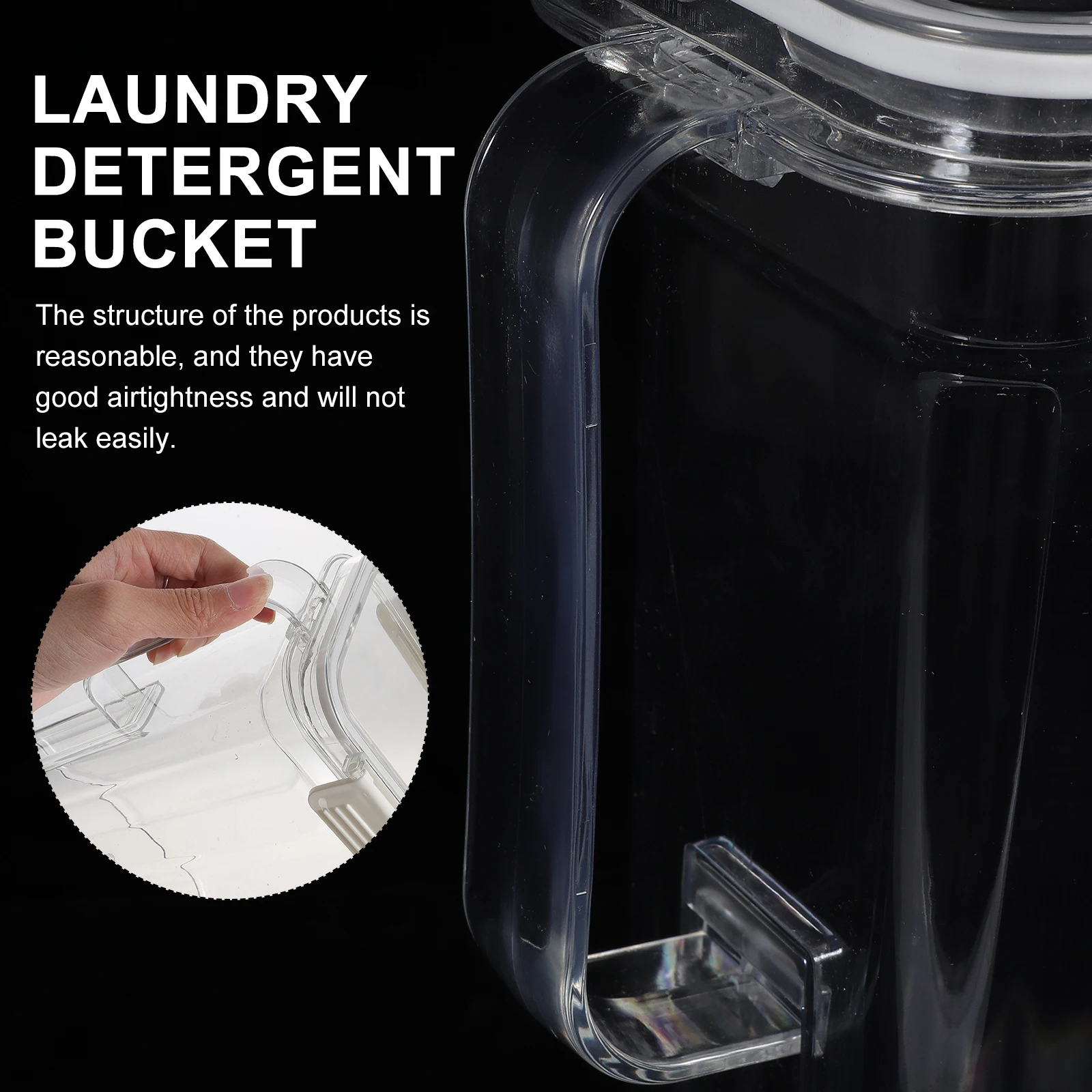

Laundry Detergent Storage Box Plastic Liquid Bucket Transparent Refillable Holder Powder Container Airtight Non Leaking Easy Use