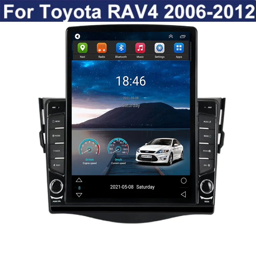 تسلا نوع الوسائط المتعددة لتويوتا RAV4 Rav 4 2006-2012 أندرويد 14 راديو السيارة مشغل وسائط متعددة لتحديد المواقع والملاحة Carplay السيارات DVD
