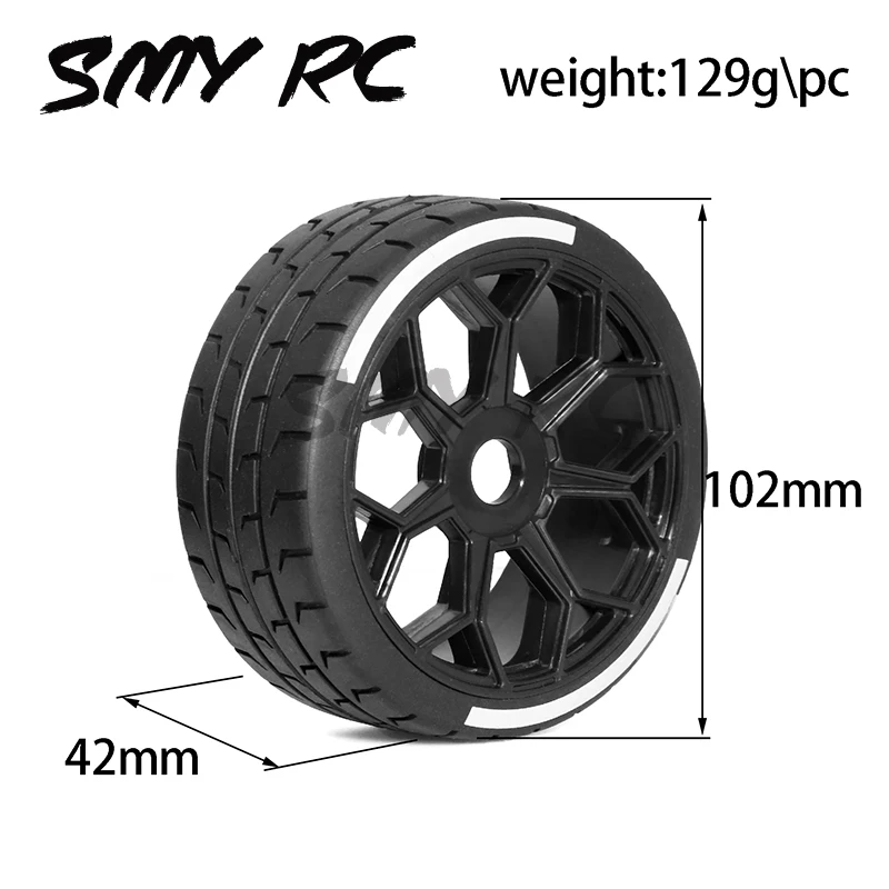 4pcs 100x42mm 42/100 Tire Tyre 17mm Wheel Hex for Arrma 1/7 Infraction Limitless FSR FS RC Car Upgrade Parts