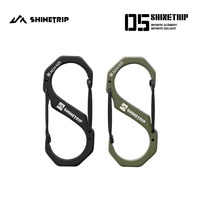 ShineTrip Stainless Steel S Buckle, Multi-functional Tactical Climbing Buckle, Camping Survival Hiking Backpack Keychain