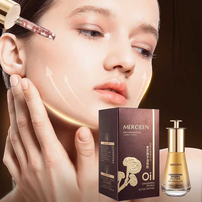 Mengxi Blue Ganoderma Spore Collagen Essence Oil 30ml, Contains Astaxanthin, Vitamin E, and Plant-Based Squalane for Moisturizing and Brightening, Making Skin Look Younger, Suitable for All Skin Types
