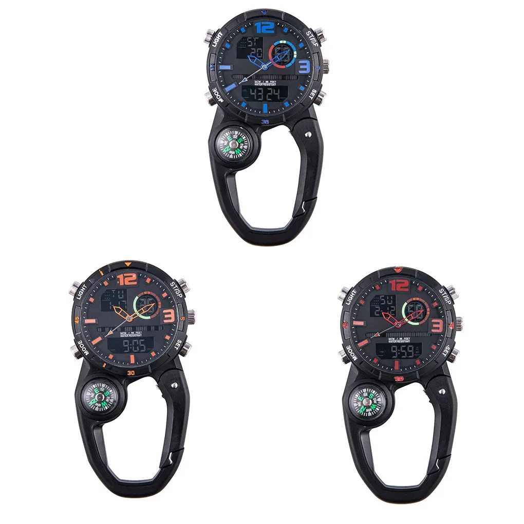 Reloj de brújula impermeable para exteriores, reloj de pared para montañismo, varios colores