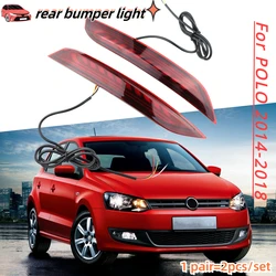 Rear Bumper Lights for Volkswagen VW Polo 2014 2015 2016 2017 2018 Back Fog Light Lamp Brake Light Turn Signal 3-in-1 Function